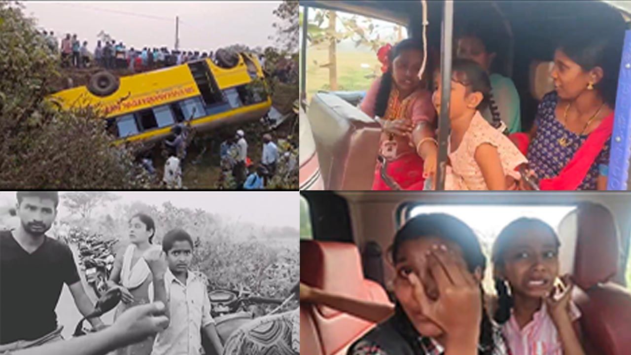School bus accident in khammam district